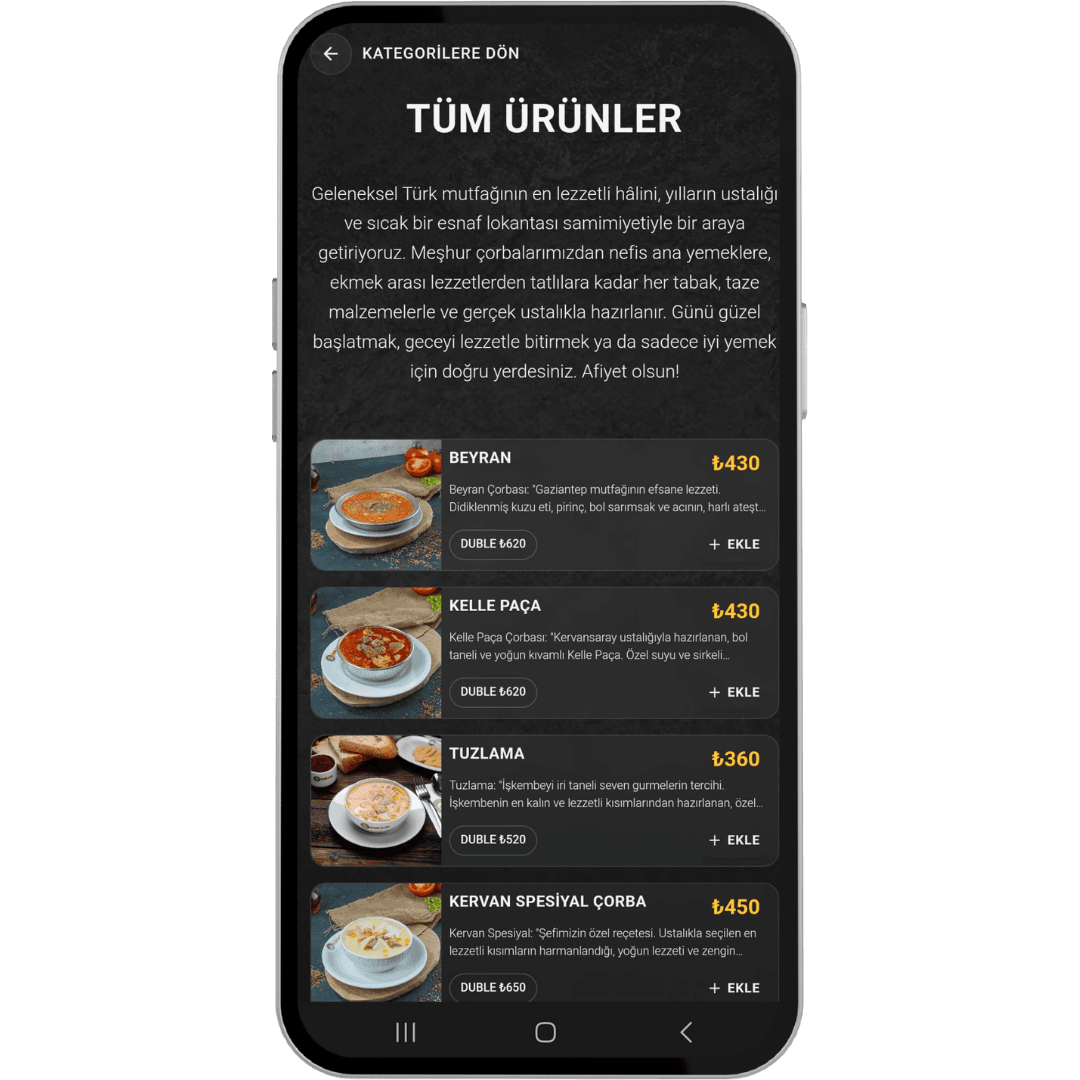 QR Menü Detay Görünüm 1